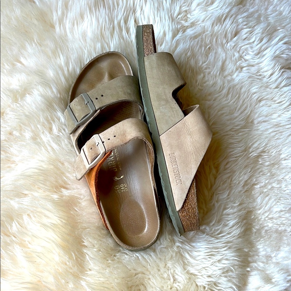Birkenstock Arizona Slide Leather Sandal Size 40